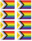 Aufkleber: 100x60 mm, 8 Stück - Flagge - Inclusive Pride - LGBTQ - für Auto, Laptop und mehr