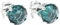 pewterhooter Women 925 Sterling Silver Crystal Stud Earrings (Emerald green)