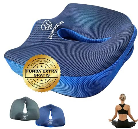 DaymandCare | Cojin Antiescaras, Cojin Silla Oficina, Cojin Coxis, Funda Extra Gratis, Cojin Memory Foam, Cojin Sillas Gaming, Ergonomico, Espuma Alta Densidad, Coxis