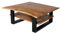 SAM B-Ware Couchtisch 90x90 cm Philipp, Sofatisch mit Ablage, Akazienholz massiv + nussbaumfarben + lackiert, Beistelltisch mit echter Baumkante, U-Gestell Schwarz