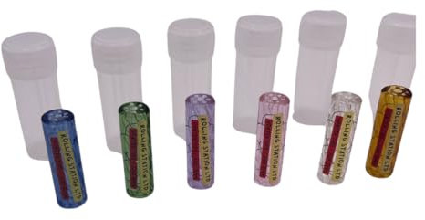 Glas-Filterspitze, 7 Löcher, 9 mm x 30 mm, leicht zu reinigen, Blau – Klar – Rosa – Gold – Grün – Lila, 6 Farben (6 Stück)