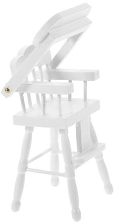 MOLUCKFU Puppenhochstuhl Puppen Hochstuhl Babyhochstuhl Spielzeug Kinderzimmermöbel Hochstühlchen Spielzeug Für Babys Sitz Esszimmerstühle Miniatur-hochstuhl Zum Basteln Mini-puppenhaus- Hölzern Weiß