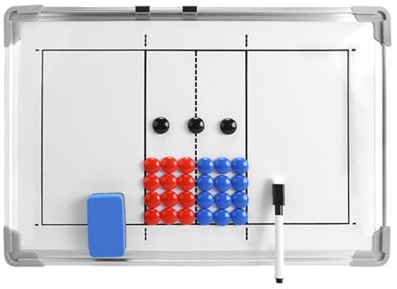 Shienfir Magnetische Tafel für Schachfiguren-Organizer, doppelseitiges Sport-Coaching-Whiteboard mit Figuren, Stift, Radiergummi, glattes Schreiben, klare Markierungen, Strategie Weiß