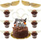 54PCS Happy Birthday Cake Topper, Magic Theme Cake Decorations Clear Printed Food Grade Material Perfect for Kids Adults Cupcake Toppers Fun Party Supplies Ideal for Any Celebration