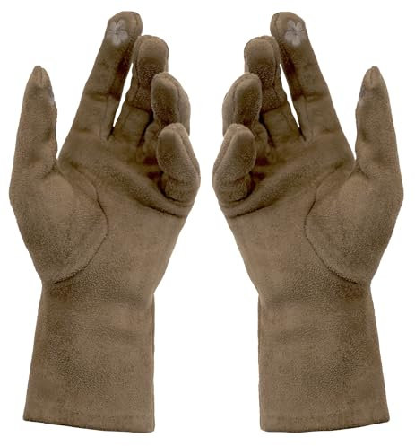 Van Der Rich ® - Winter Handschuhe Dick Tactile Gefütterte Handschuhe - Damen (Hellbraun, One Size)