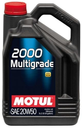 Motul 2000 Multigrade 20W50 Mineral Engine Motor Oil, 5 Litres