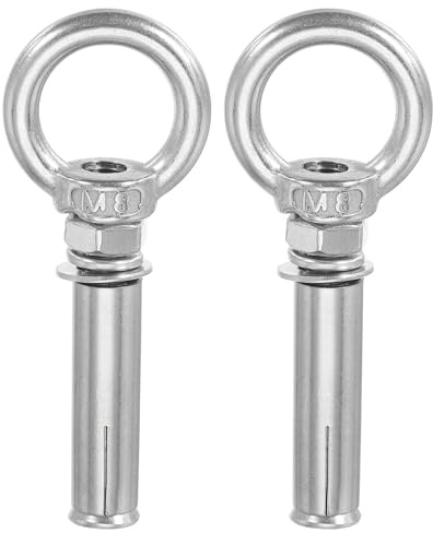 sourcing map Concrete Eye Bolt Expansion Eyebolt M8x60mm 304 Stainless Steel Expansion Lifting Bolts Ring Screw Eye for Ceiling Concrete Wall Brick Masonry, Pack of 2