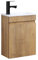 Kometmöbel Gäste-WC Waschtisch Set 40 cm Badmöbel Vormontiert Klein Waschbecken mit Unterschrank (Eiche (mit Wasserhahn Schwarz))