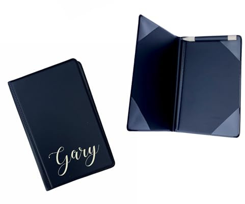 Personalised golf scorecard holder Birthday custom gold name/initials Dad with pencil