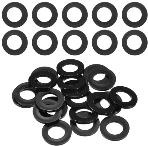 M METERXITY 20-Pack M16 Nylon Flat Washers 16mm ID 30mm OD 3mm Thick Round Plastic Plain Washer Fastener Sealing Spacer Gasket Ring for Household/Commercial [Black]