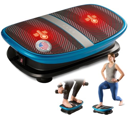 Lifepro Voice Control Vertical Motion Vibration Plate for Lymphatic Drainage with Heat Therapy - Curved Vibrating Platform for Muscle Relaxation and Recovery