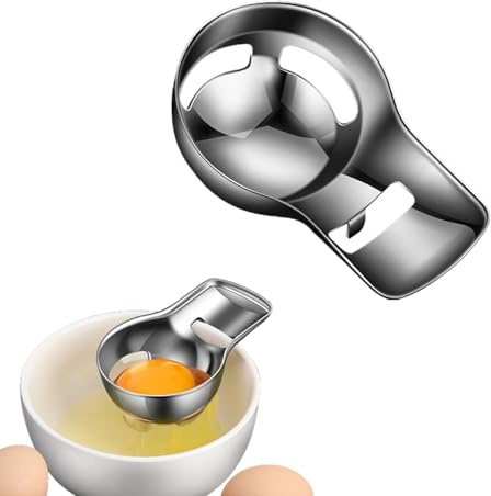 DKJEkdje Egg Separator Egg Yolk Separator Egg Separator for Raw Eggs | Food Grade Stainless Steel,Kitchen Baking Gadgets，Easy to Use for Baking & Cooking,Fits Various Bowl Rim Thicknesses
