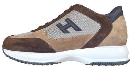 Hogan Scarpe da Uomo Interactive HXM00N0I980UGO418J Bimateriale Marrone e Beige
