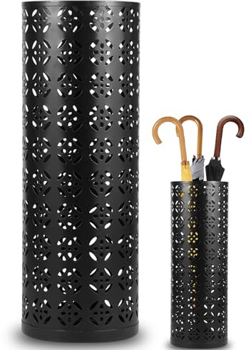 Metal Umbrella Holder,16.5x6inch Freestanding Umbrella Stand Rack Round Multipurpose Walking Sticks Holder,Decorative Umbrellas Stand Bin for Hallway Entryway Home Hotel Office Collocation Foyer