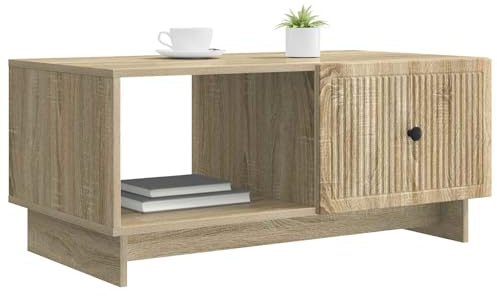 vidaXL Couchtisch Sonoma-Eiche 90 x 50 x 40 cm Holzwerkstoff, Vintage Rechteckiger Couchtisch, Holz mit Stauraum, für Wohnzimmer, Klassische Innendekoration