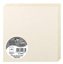Clairefontaine 12886C - Packung mit 25 Karten Pollen gefaltet, viereckig 13,5x13,5cm, 210g, Elfenbein Perlmutt, ideal für Ihre Einladungen und Korrespondenz, 1 Pack