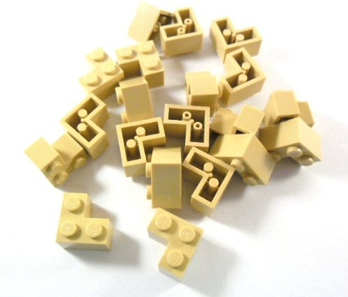 20 Stück LEGO Eckstein 2x2 Noppen in Beige.