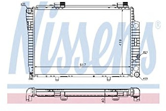 NISSENS Kühler Motorkühlung Kühler Wasserkühler Motorkühler Netzbreite 419mm Netzlänge 617mm Netztiefe 40mm 62752A