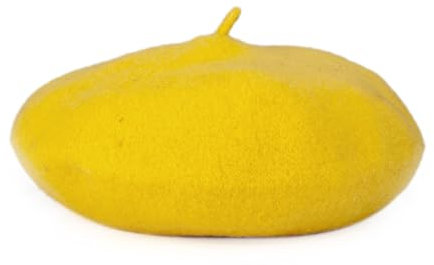 TopTie Kinder Barett Mütze Wolle Baskenmütze Klassische Künstlermütze im französischen Stil- Gelb