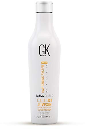GK HAIR Global Keratin Colored Shield Conditioner (240 ml/ 8.11 Fl. Oz) Protección térmica de limpieza profunda para cabello con frizz y rizado dañado y seco tratado con