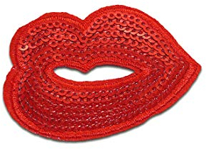 Catch the Patch Mund Kussmund mit Pailletten - (Größe: 5,8 x 4,2 cm) – Patches, Bügelbilder, Aufbügler – zum Aufbügeln oder Aufnähen – Ideal für Kleidung, Rucksäcke