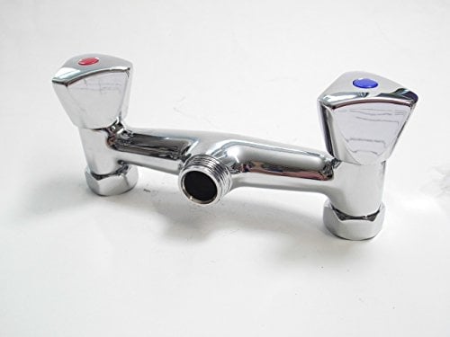 ASW Zweigriff Spültischarmatur Wandarmatur mit Auslauf 200 mm Küche/Keller, Messing, Chrom, Silber
