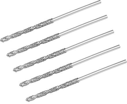 sourcing map 5pcs Foret Hélicoïdal Mèche Diamant 1.2mm en Acier Rapide HSS pour Verre Coquillages Pierre Carrelage