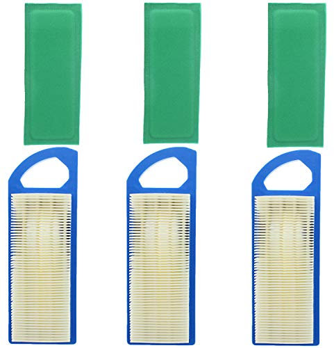 QAZAKY Lot de 3 filtres à air compatibles avec 697153 698083 795115 286H77-0121 31G777 31H777 31P677 OHV AVS Moteur tondeuse à gazon tracteur Craftsman 33425 Sunbelt B1AF211 Oregon 3011 22 100 2875