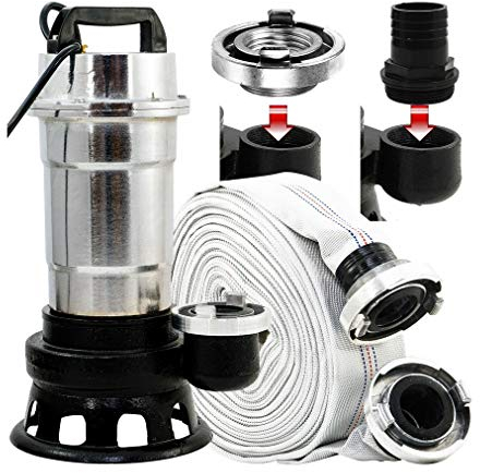 Fäkalienpumpe Tauchpumpe Schmutzwasserpumpe 0,55kW - 300L/min + 20m 2 C-Schlauch