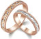 KnSam 18 Karat (750) Rotgold Ring Paar Ring Set Paarpreis Webform Eheringe Bicolor Rose Gold Silber