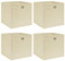 vidaXL 4X Aufbewahrungsbox Zusammenklappbar Spielkiste Regalkorb Faltkiste Korb Kinderbox Box Kiste Regalbox Staubox Creme 32x32x32cm Stoff