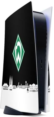 DeinDesign Skin kompatibel mit Sony PlayStation 5 Disc Edition Folie Sticker Offizielles Lizenzprodukt Skyline SV Werder Bremen