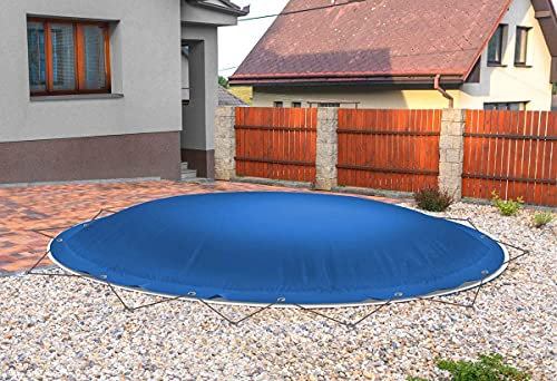 ANKO PLANEN Aufblasbare Poolplane rund AirDeluxe - 1360g/m² (2X 680 g/m²) - Poolabdeckung rund - wasserdicht & UV-beständig - Blau - Poolinnendurchmesser: 320cm