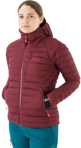 Rab Women's Microlight Alpine Down Jacket for Hiking, Climbing, & Skiing - Deep Heather - Small