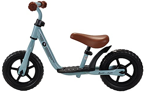 Bandits & Angels Metall-Laufrad Starter Vintage Blau mit Trittbrett ab 2 Jahren – blaues Laufrad – Verstellbarer Sattel 29 bis 39 cm – für Jungen und Mädchen – niedriger Einstieg mit Trittbrett