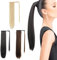 Mulaibdin Ponytail Extension Blond, Haarverlängerungen Zopf Extension mit Klammer, Perrücke Frauen Lang 60cm, Pferdeschwanz Haarteil Glatt, Braids Extensions, Haarteil Zopf mit Kordelzug