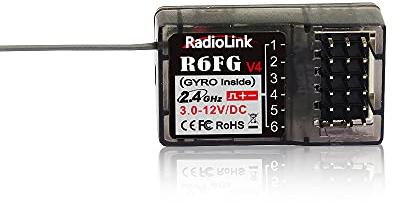 Radiolink R6FG RC Empfänger 2.4 Ghz Gyro-integriert 6 Kanäle große Reichweite bis zu 400m für Autos Boote kompatibel mit RC8X/RC6GS V3/RC4GS V3/T8FB/T8S/T16D/T12D