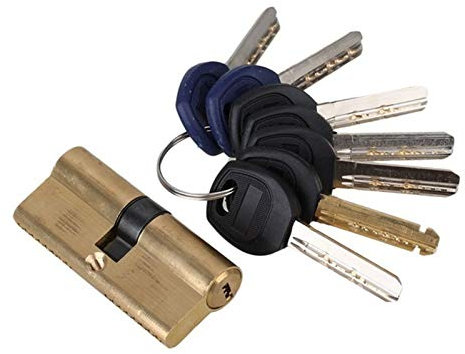tüRzylinder Profilzylinder 5 Pin Lock Messing Satin Finish 70mm mit 7 Tasten