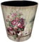 Scakbyer Papierkorb, 10L PU Leder Mülleimer, Retro Dekorative Abfallkorb, Kapazität kleine Abfallpapierkorb, Wasserdichte Mülleimer für Wohnzimmer, Schlafzimmer, Büro und Küche - Blume - 5