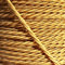 Art Deco Emporium CUT-2-ORDER Length Vintage Styled British Gold Coloured Cloth Covered Braided Twist Flex - Electric Cable 3 Core; Electrical Wire 6Amp; Lighting Lead 0.75mm
