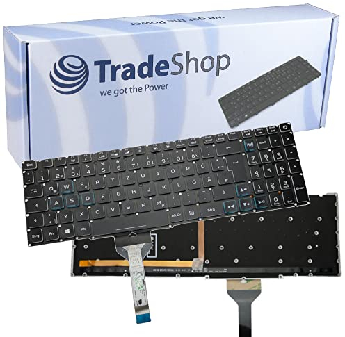 Trade-Shop Orig. Laptop Notebook Tastatur DE QWERTZ Backlight RGB kompatibel mit Acer Nitro 5 AN517-52, Predator Helios 300 PH315-52 PH315-53 PH317-53