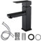 SLFYEE Robinet de salle de bain noir Robinet de lavabo haut en acier inoxydable cascade Noir Mat