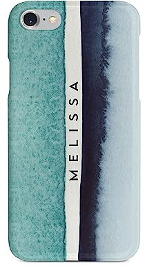 Tirita Personalised Phone Case Compatible with iPhone 6 & 6s Hard Cover, Colourful Summer [16- Blue Turquoise Gradient]