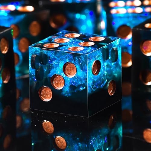 SIQUK 6 Stück Würfel Set Würfel 6 Seitig Würfel 16mm Spiel Würfel DND für Dungeons and Dragons RPG MTG Tischspiele, Schwarz & Blau