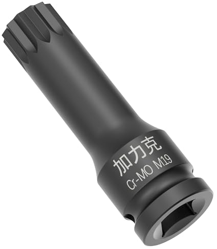 FOCMKEAS 1/2-Inch Drive x M19(19mm） Impact XZN Triple Square Spline Bit Socket, Metric Lengthen Screwdriver Socket Adapter, 3-Inch Length, CR-MO Steel, One-Piece Construction, Black