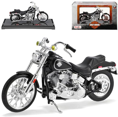 Generisch Harley Davidson 1984 FXST Softail Schwarz 1/18 M*a*i*s*t*o Modell Motorrad