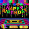 52 Packungen Leuchtendes Neon Partyzubehör Leuchtende Party Dekorationen Neon-Geburtstags-Party-Zubehör Schwarzlicht Reaktive Dekoration Set - Fluoreszierende Banner, Girlanden, Ballons, Klebeband