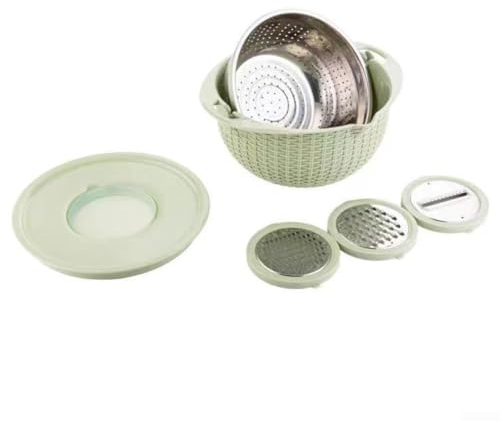 Ensemble passoire multifonction 4 en 1, panier de vidange double couche, bol mélangeur antidérapant ()