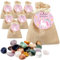 Otuuz 12 Stück Glückssteine für Kinder mit Jutesäckchen Bunte Glücksbringer Steine Magische Steine Party Mitgebsel für Tier Geburtstag Silvester Kinder Kleinigkeiten Geschenke (Einhorn)