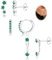 Morfetto Ohrringe Silber 925 Set Für Damen - Hypoallergen Piercing Ohr Creolen Gold Kleine Ohrstecker Silber 925 Stapelbar CZ Ohrstecker Ohrringe Helix Piercings Für Mehrere Ohrlöcher,Grün CZ